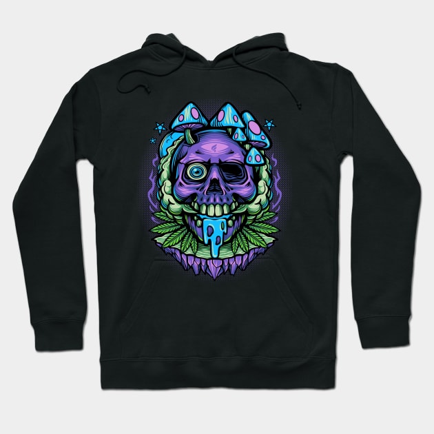 psychedelic skull Hoodie by Falden